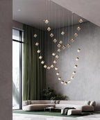 Gold Silver Geometric Glass Chandelier — product view 32