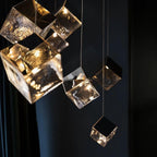 Gold Silver Geometric Glass Chandelier — product view 36