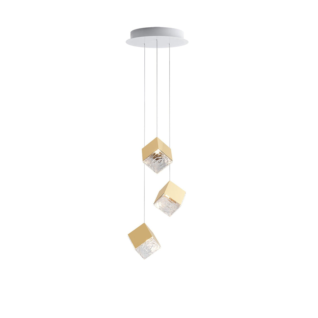 Gold Silver Geometric Glass Chandelier — product view 45