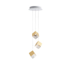 Gold Silver Geometric Glass Chandelier — product view 45