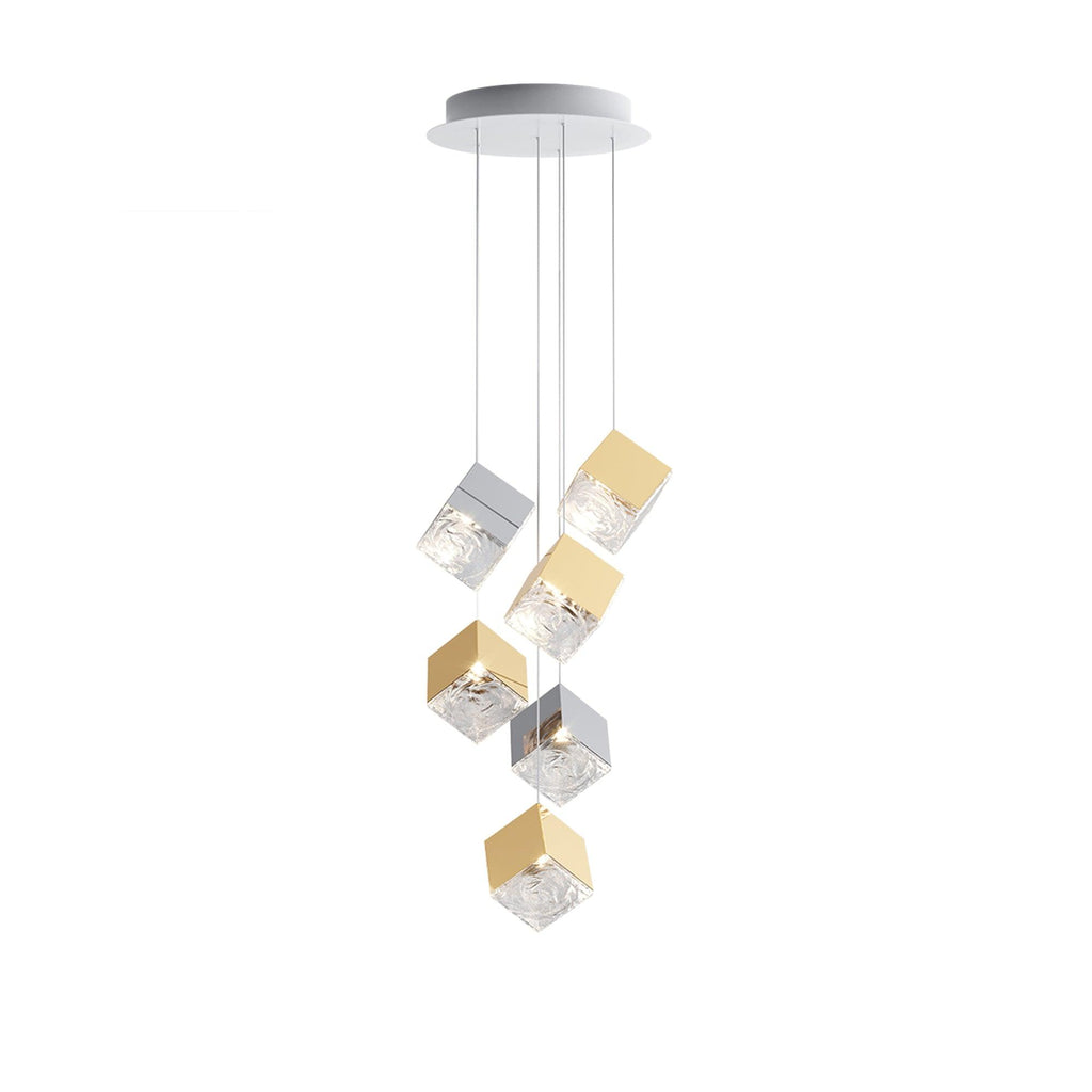 Gold Silver Geometric Glass Chandelier — product view 48