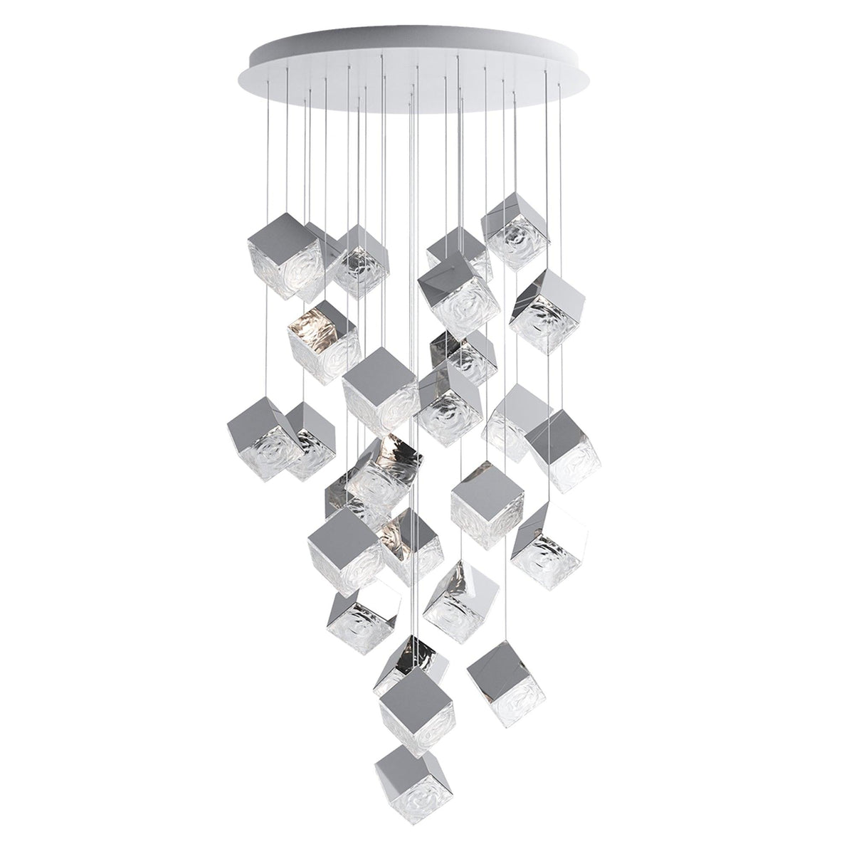 Gold Silver Geometric Glass Chandelier — product view 60