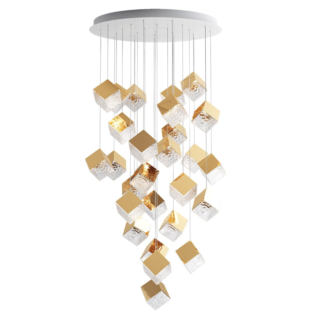 Gold Silver Geometric Glass Chandelier — product view 62