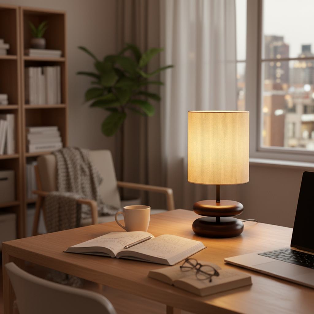 Wooden Modern Bedroom Wood Table Lamp — product view 9