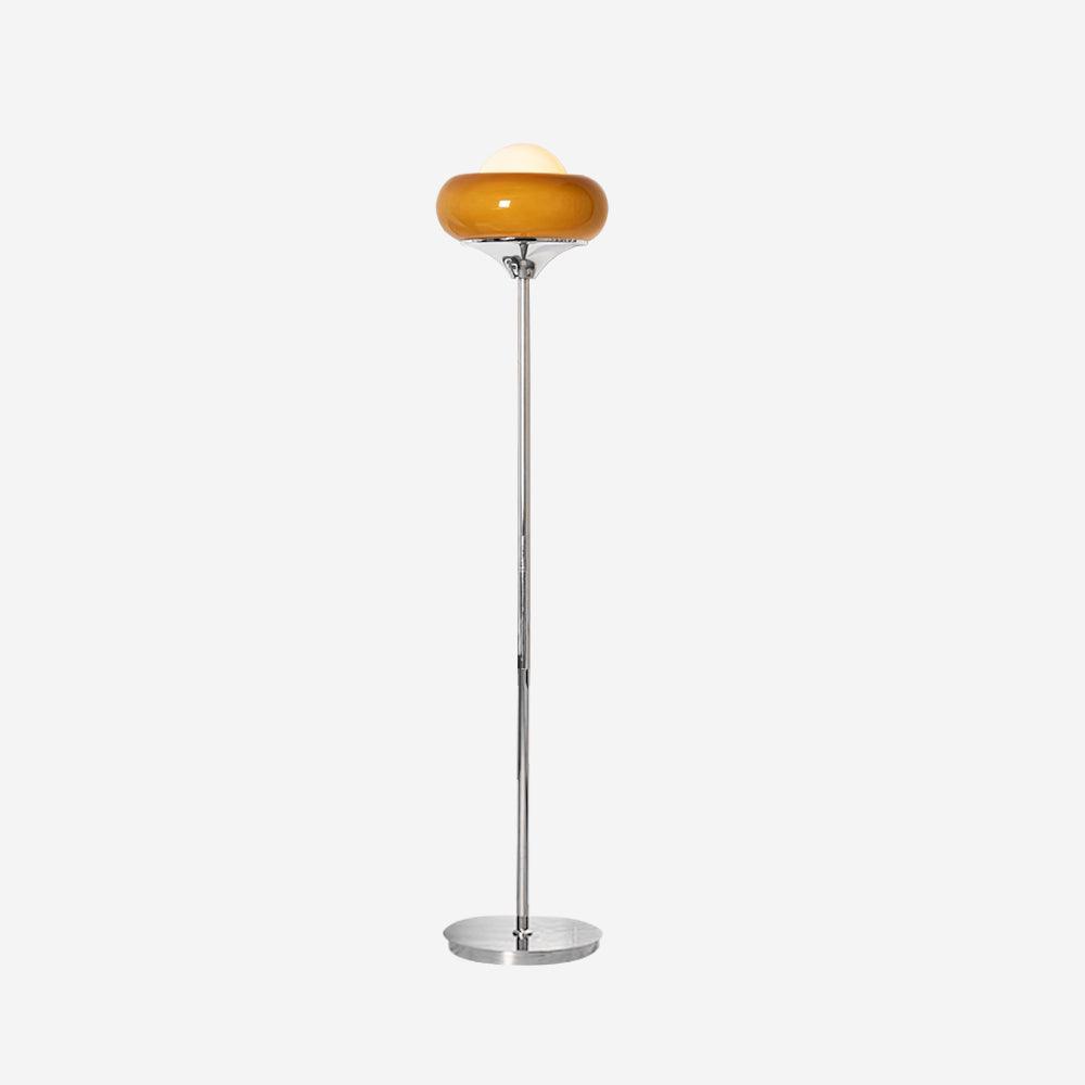 Caramel Dome Chrome Glass Floor Lamp — product view 1
