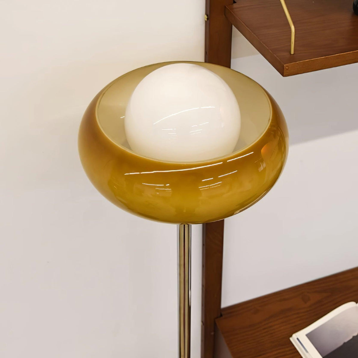 Caramel Dome Chrome Glass Floor Lamp — product view 4