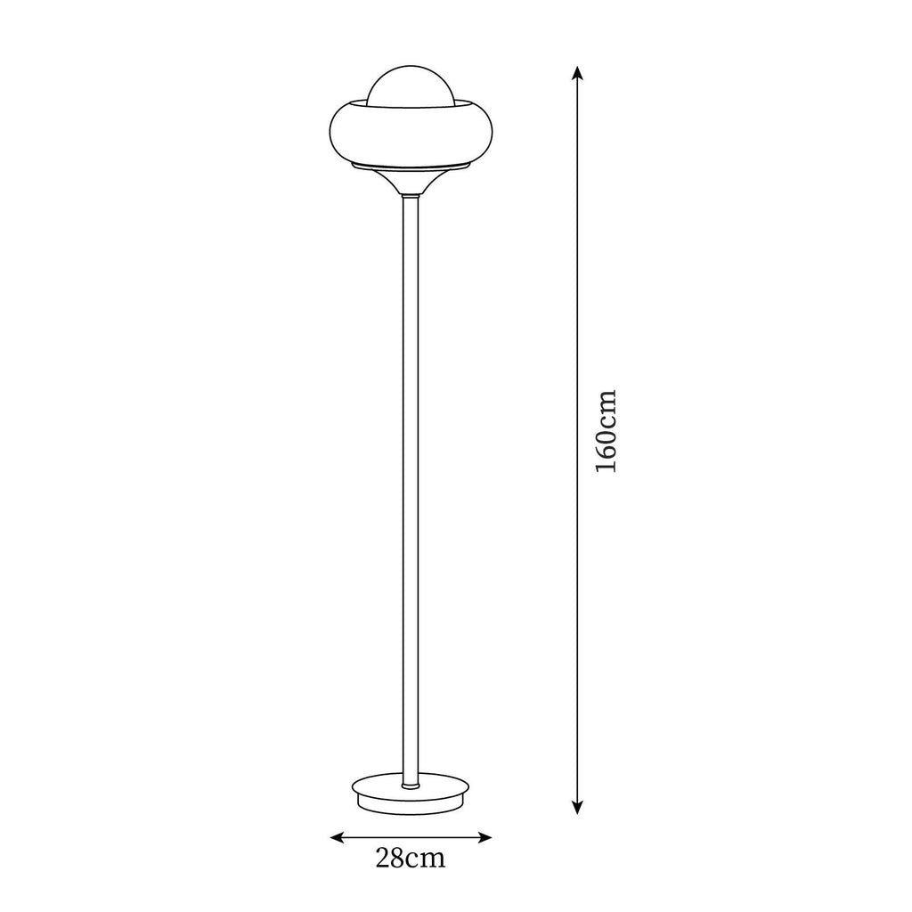 Caramel Dome Chrome Glass Floor Lamp — product view 5