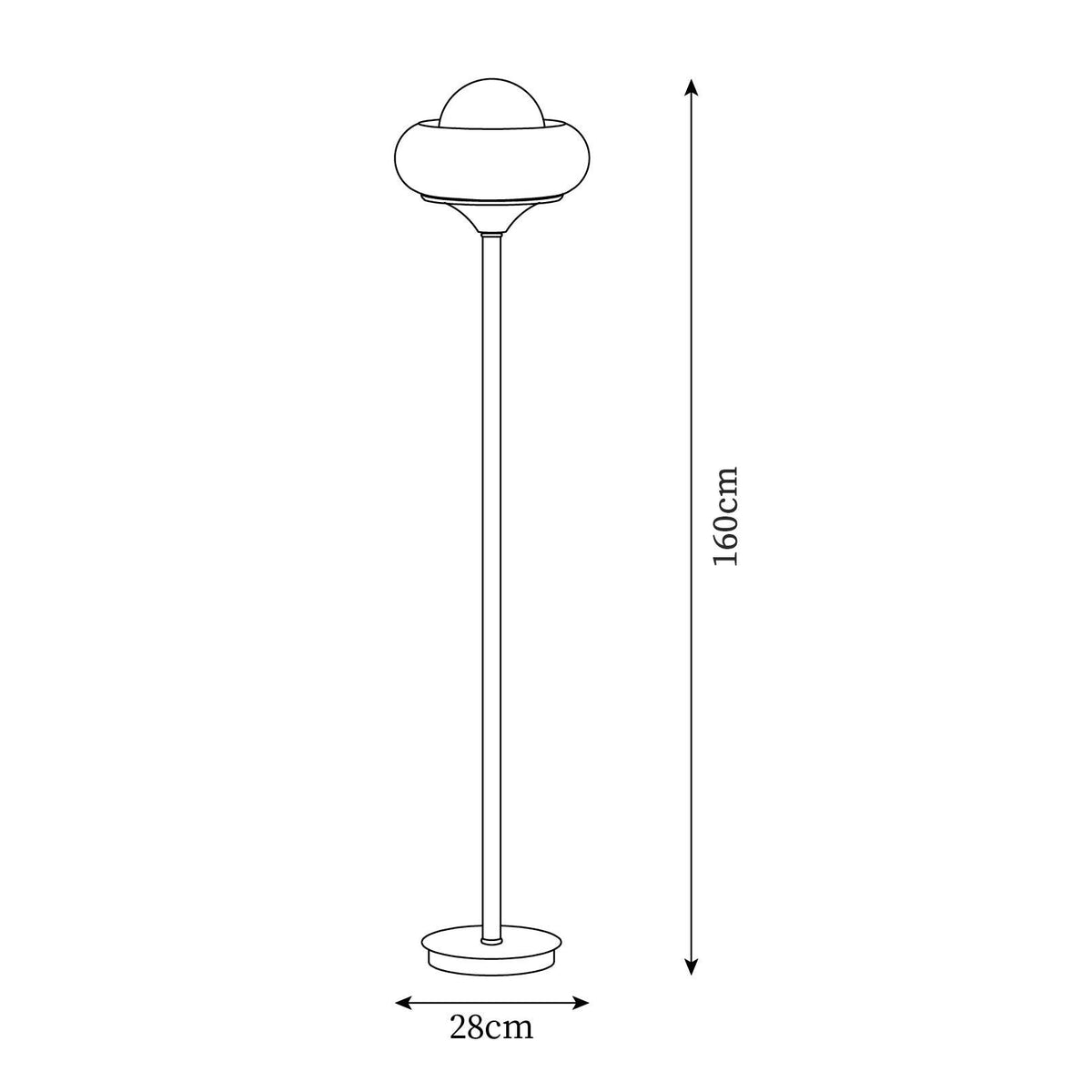 Caramel Dome Chrome Glass Floor Lamp — product view 5