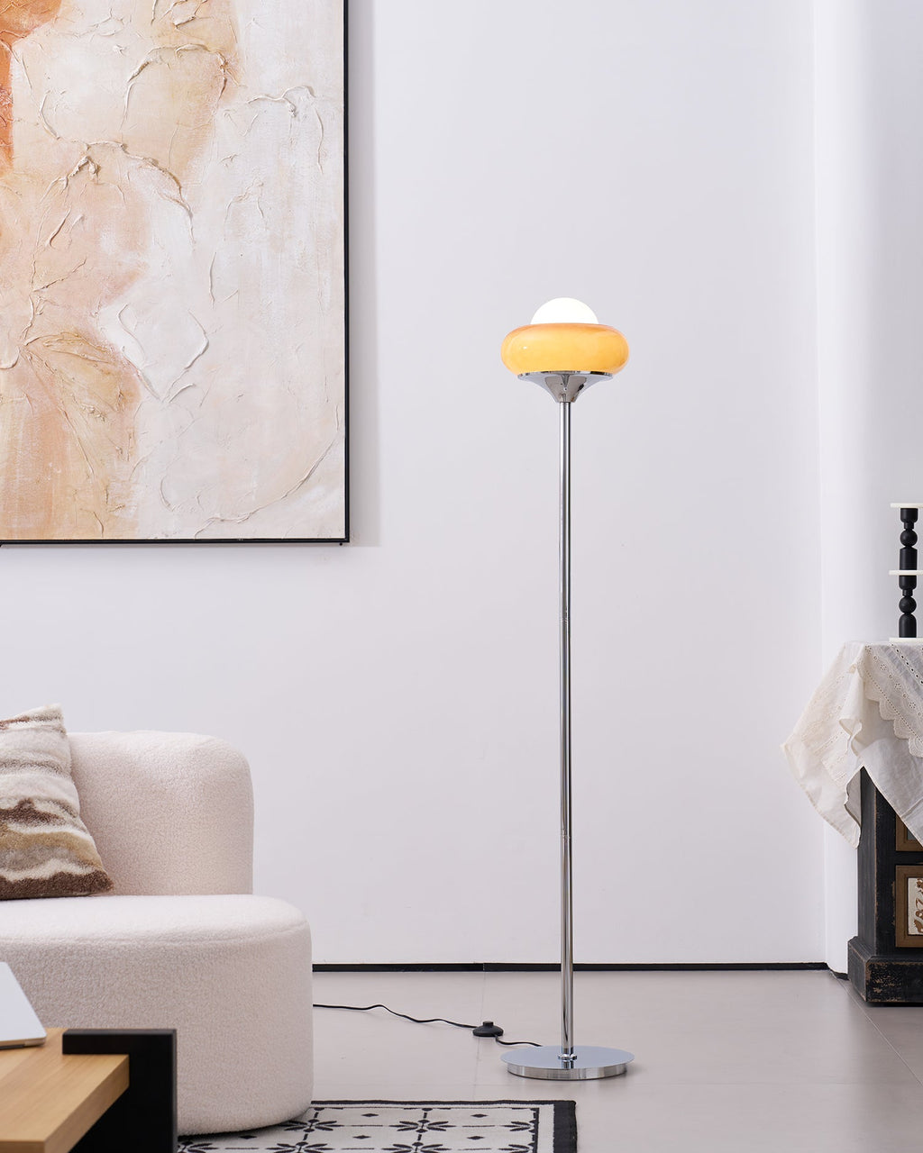 Caramel Dome Chrome Glass Floor Lamp — product view 12