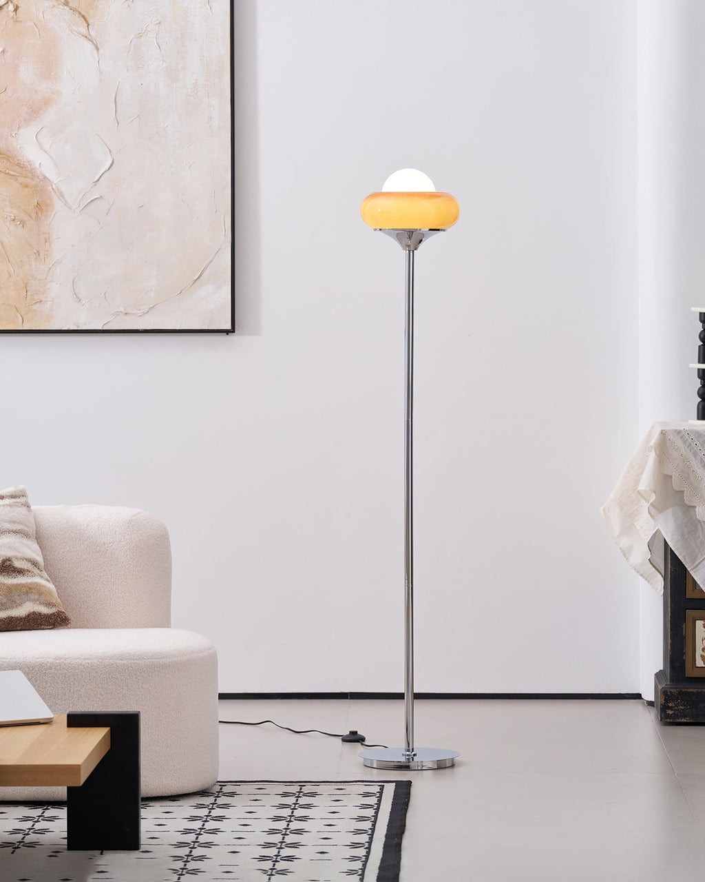 Caramel Dome Chrome Glass Floor Lamp — product view 13
