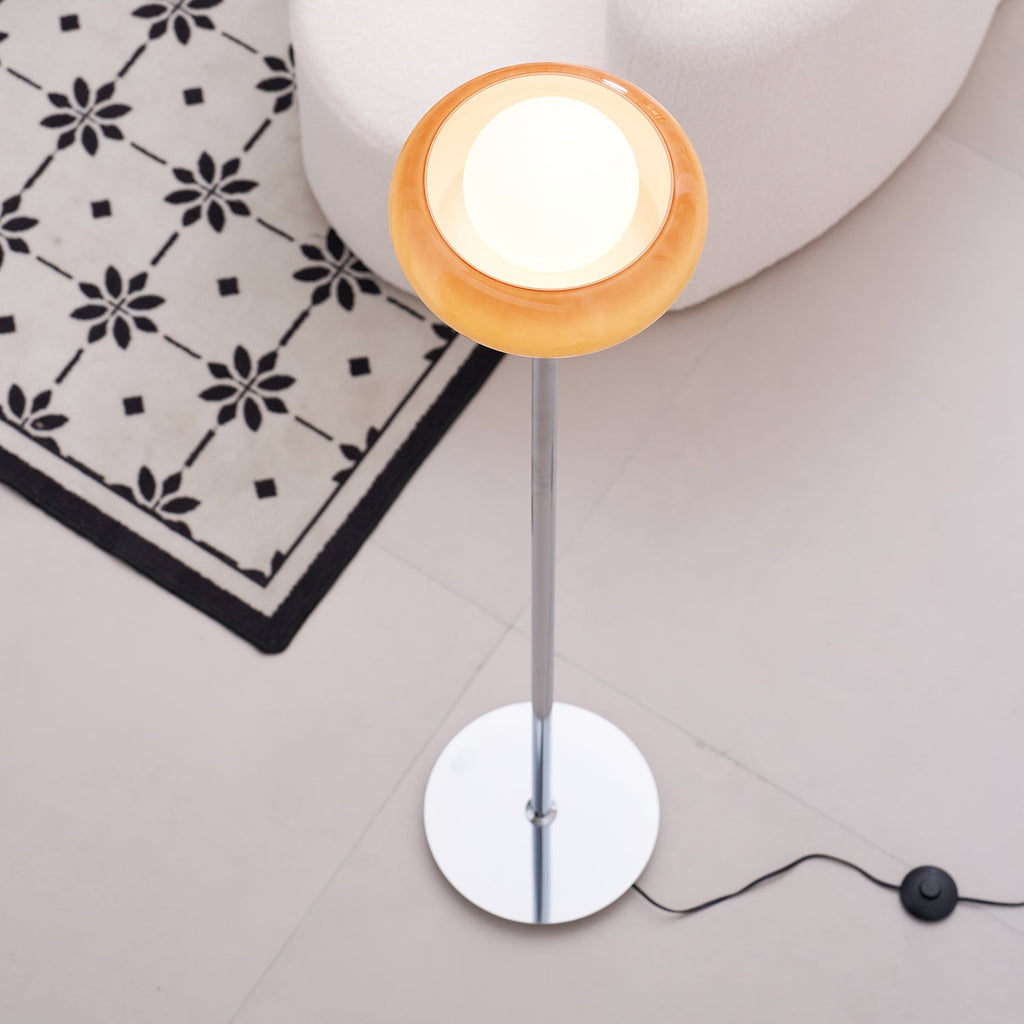 Caramel Dome Chrome Glass Floor Lamp — product view 16