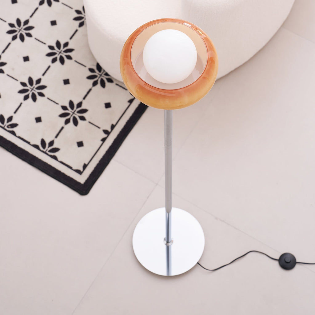 Caramel Dome Chrome Glass Floor Lamp — product view 17