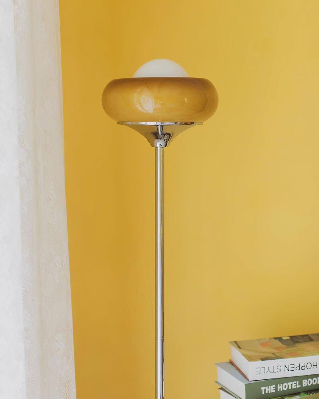 Caramel Dome Chrome Glass Floor Lamp — product view 19