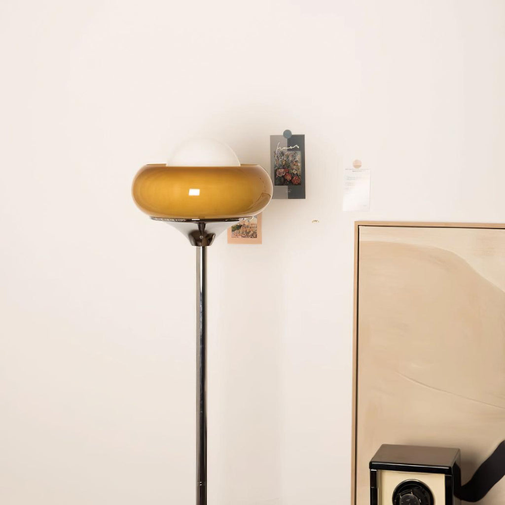 Caramel Dome Chrome Glass Floor Lamp — product view 23