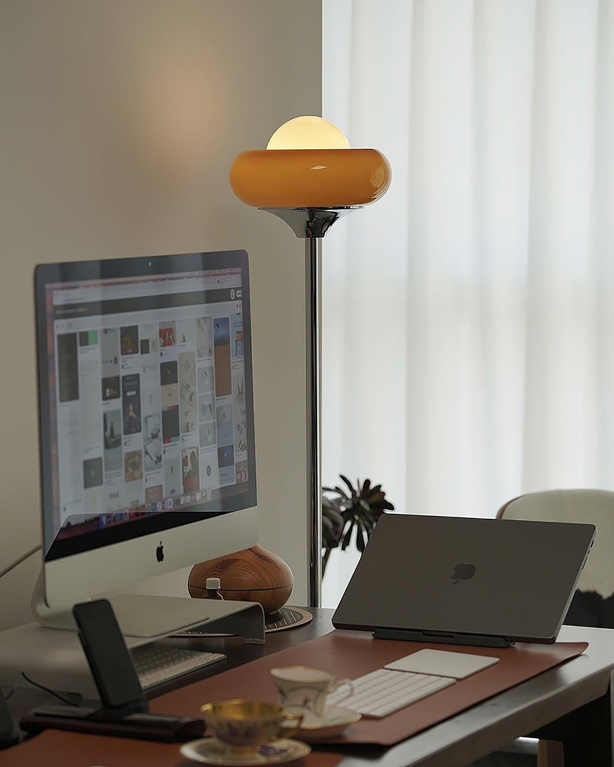 Caramel Dome Chrome Glass Floor Lamp — product view 26