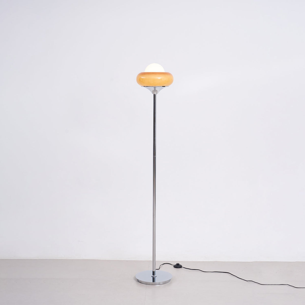 Caramel Dome Chrome Glass Floor Lamp — product view 29