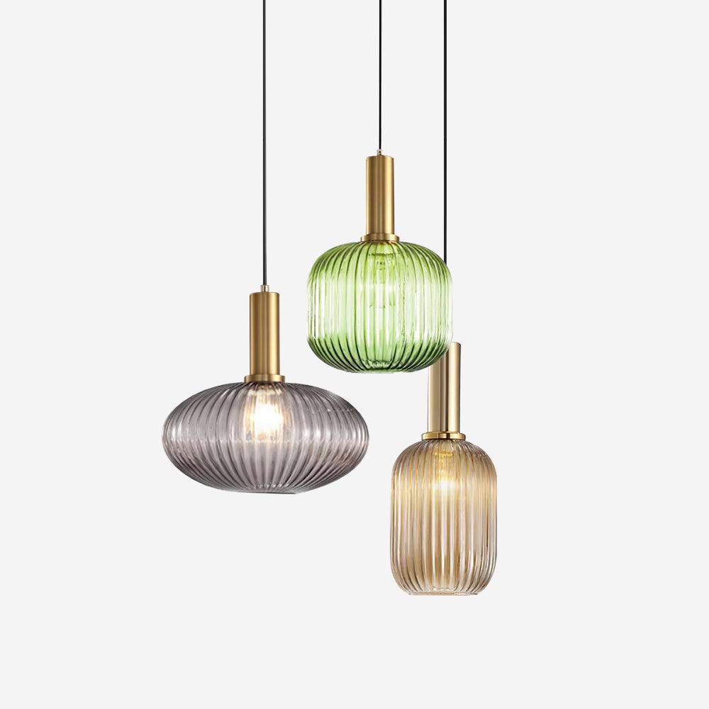Nina Ribbed Glass Pendant Lamp — product view 1