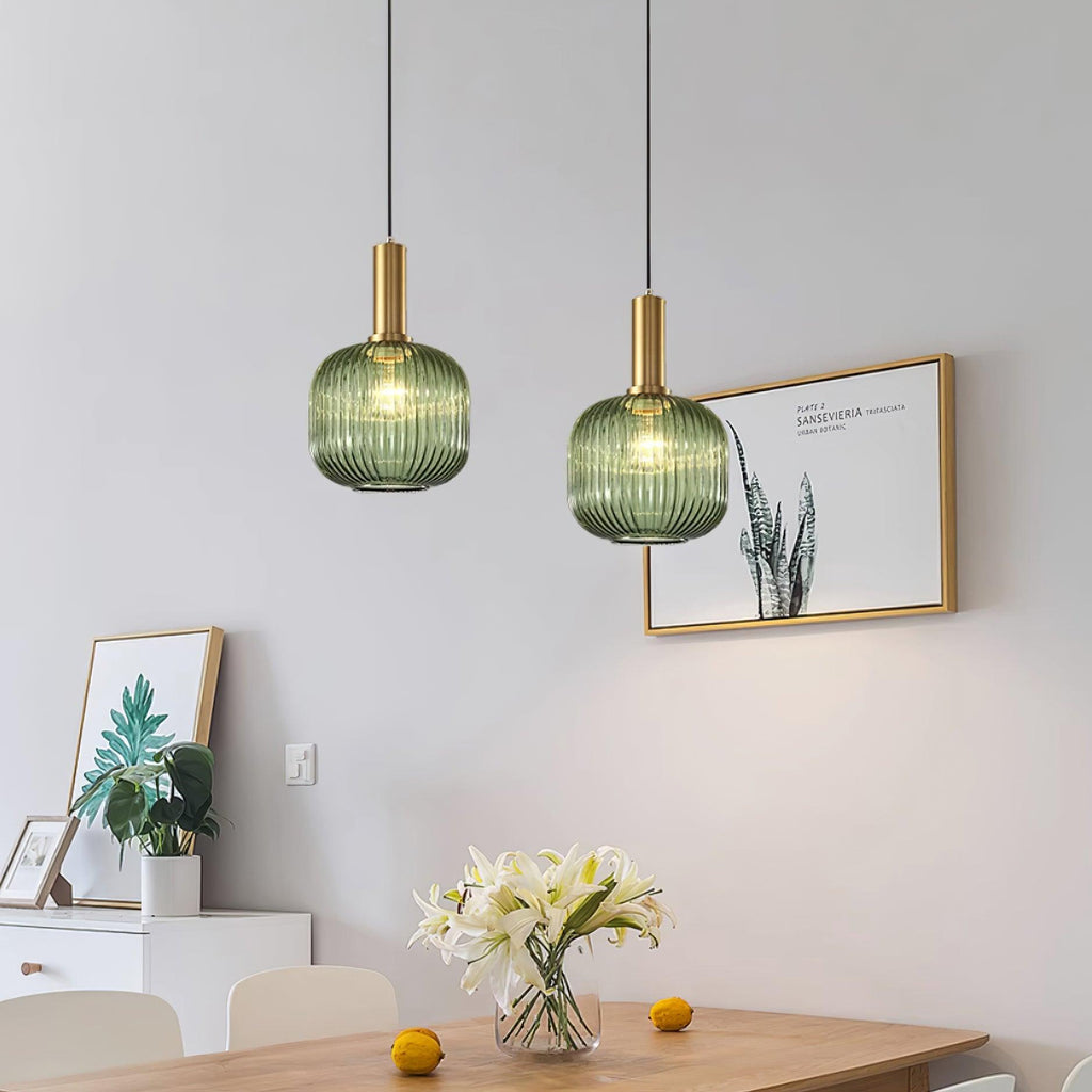 Nina Ribbed Glass Pendant Lamp — product view 4