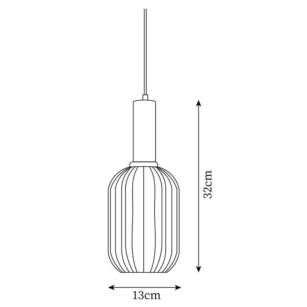 Nina Ribbed Glass Pendant Lamp — product view 5