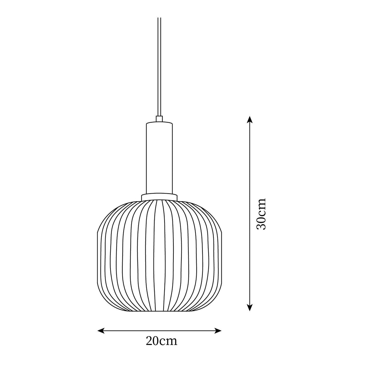 Nina Ribbed Glass Pendant Lamp — product view 6
