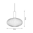 Nina Ribbed Glass Pendant Lamp — product view 7