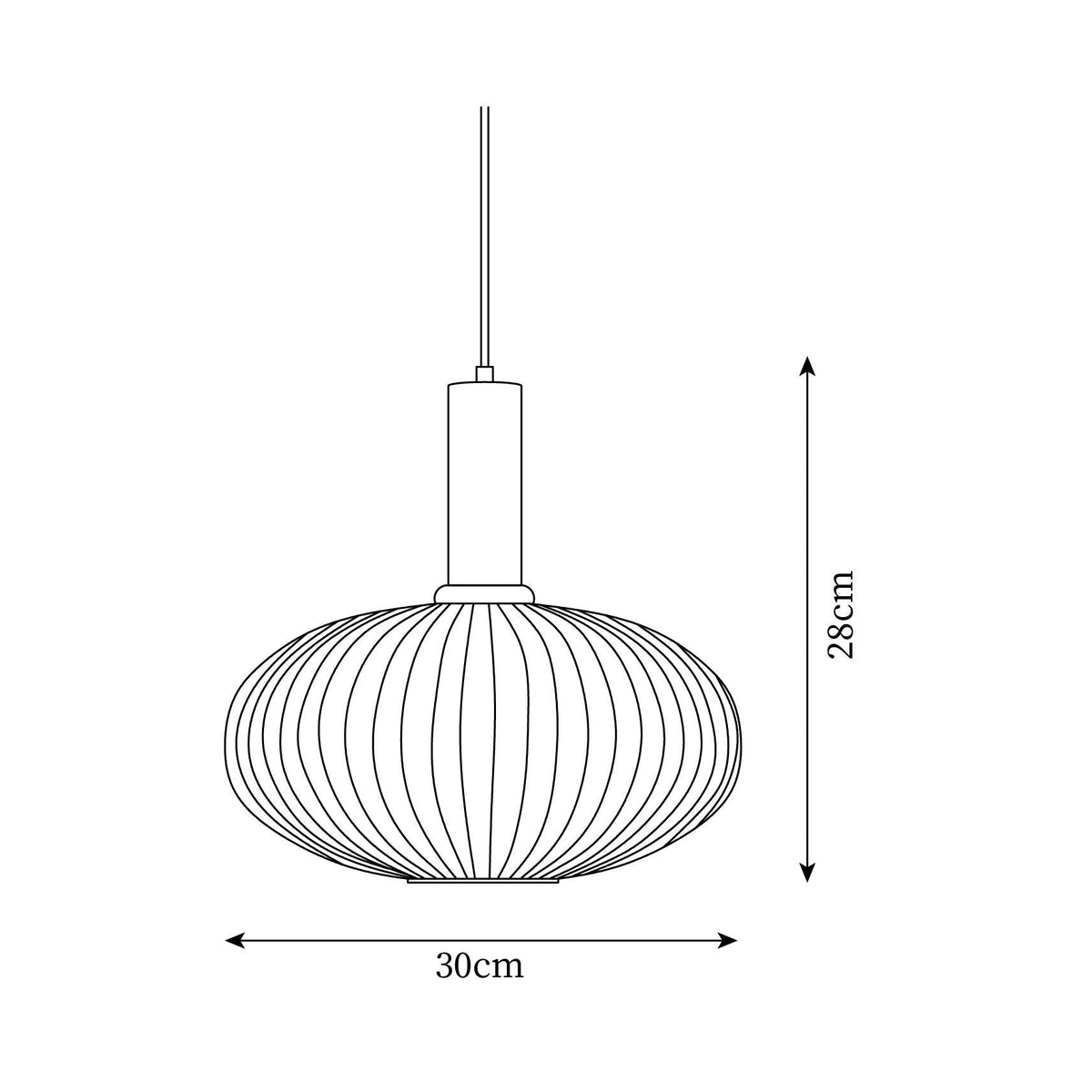 Nina Ribbed Glass Pendant Lamp — product view 7
