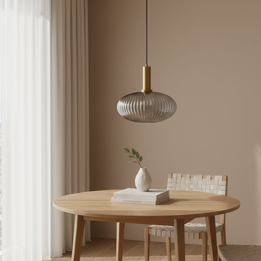 Nina Ribbed Glass Pendant Lamp — product view 13