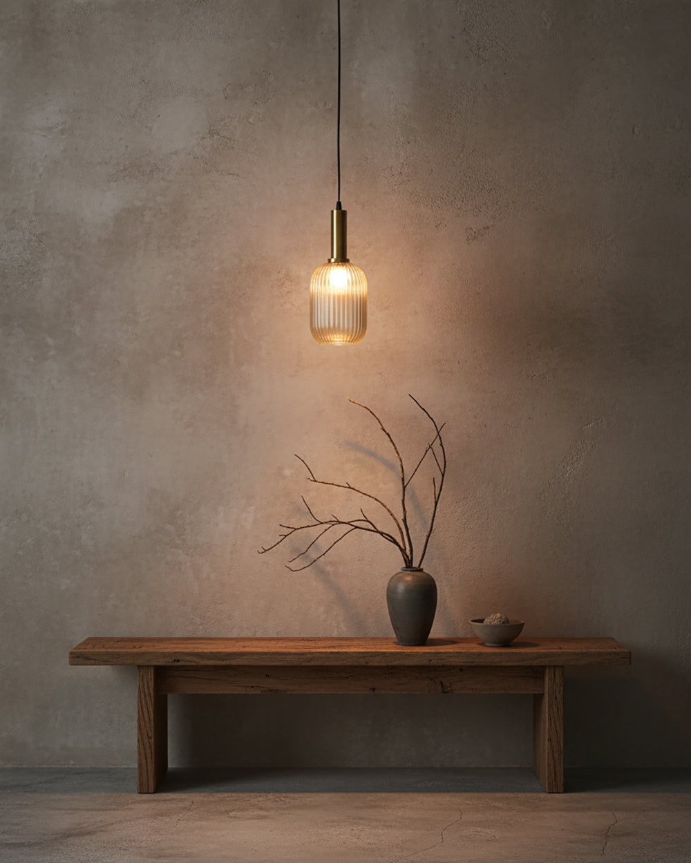 Nina Ribbed Glass Pendant Lamp — product view 14