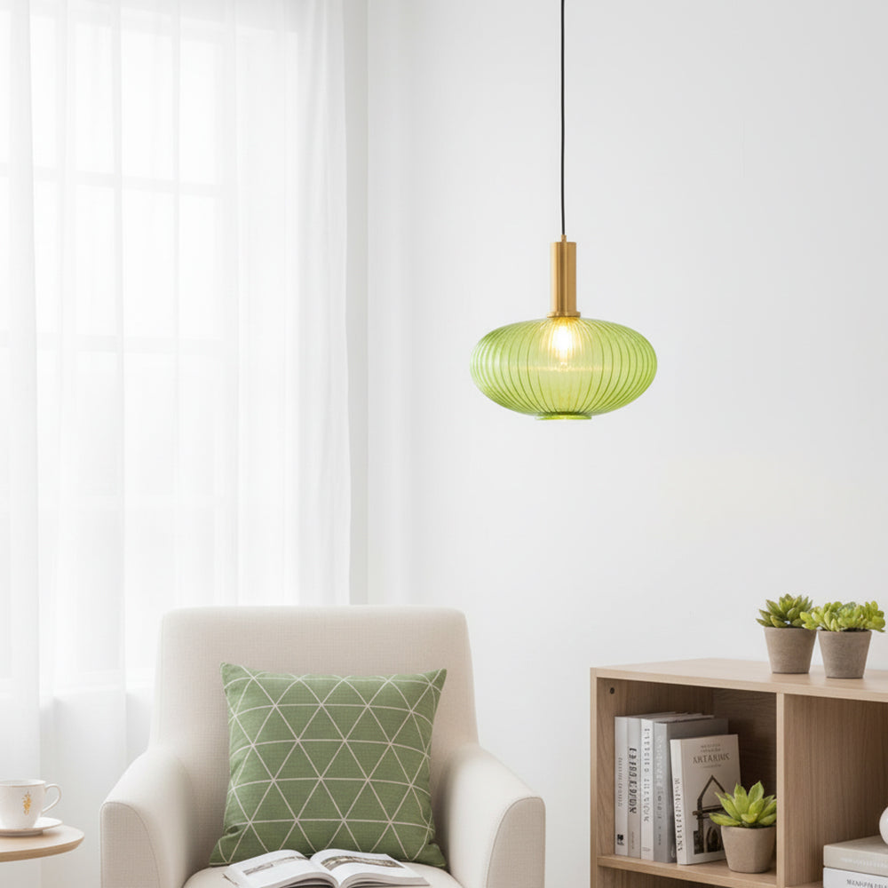 Nina Ribbed Glass Pendant Lamp — product view 18