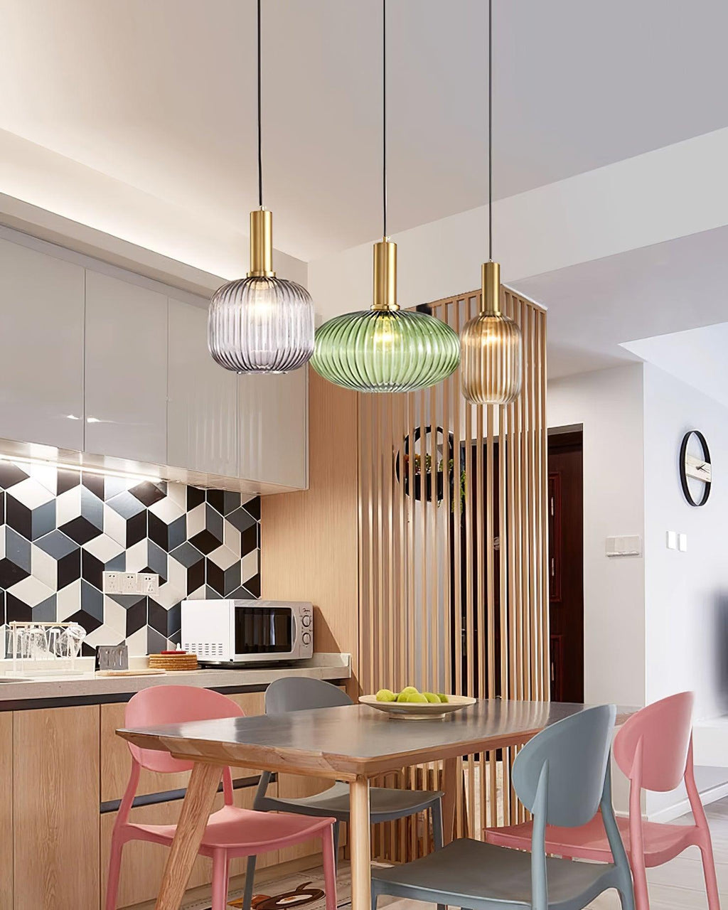 Nina Ribbed Glass Pendant Lamp — product view 19
