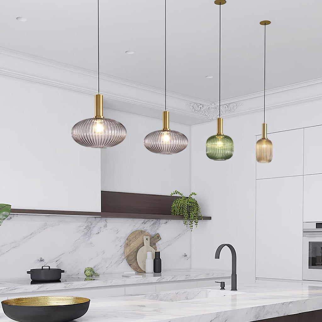 Nina Ribbed Glass Pendant Lamp — product view 20