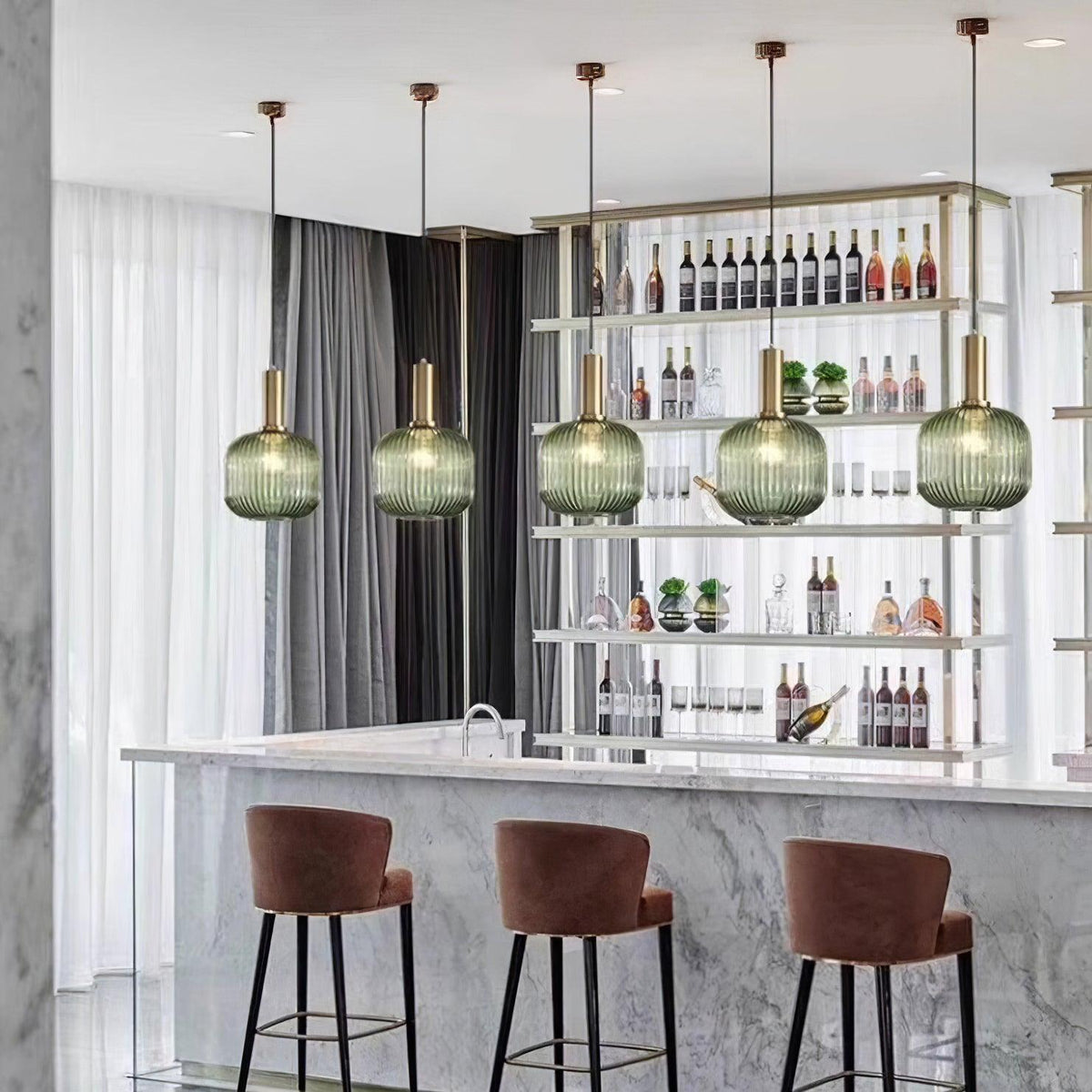 Nina Ribbed Glass Pendant Lamp — product view 22
