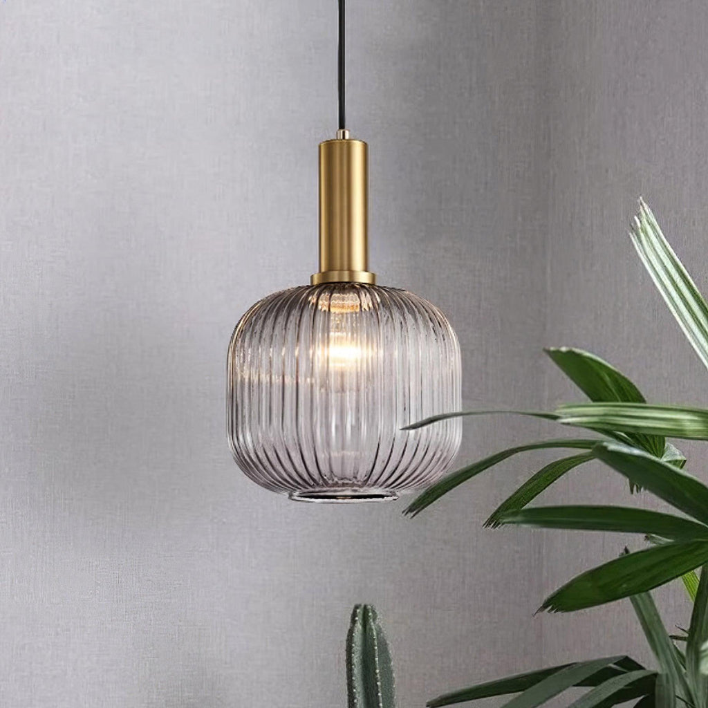 Nina Ribbed Glass Pendant Lamp — product view 24