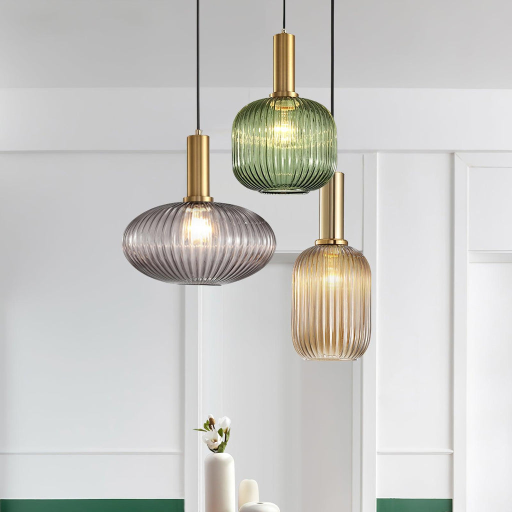 Nina Ribbed Glass Pendant Lamp — product view 25