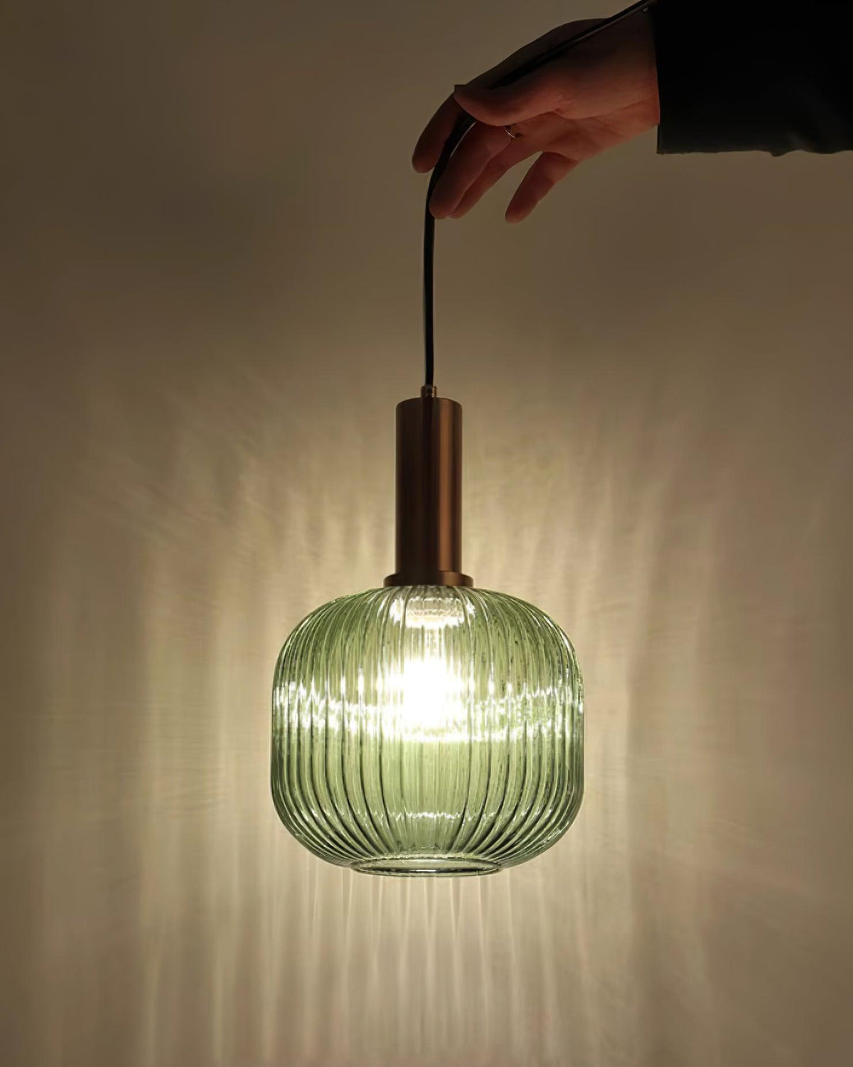 Nina Ribbed Glass Pendant Lamp — product view 26