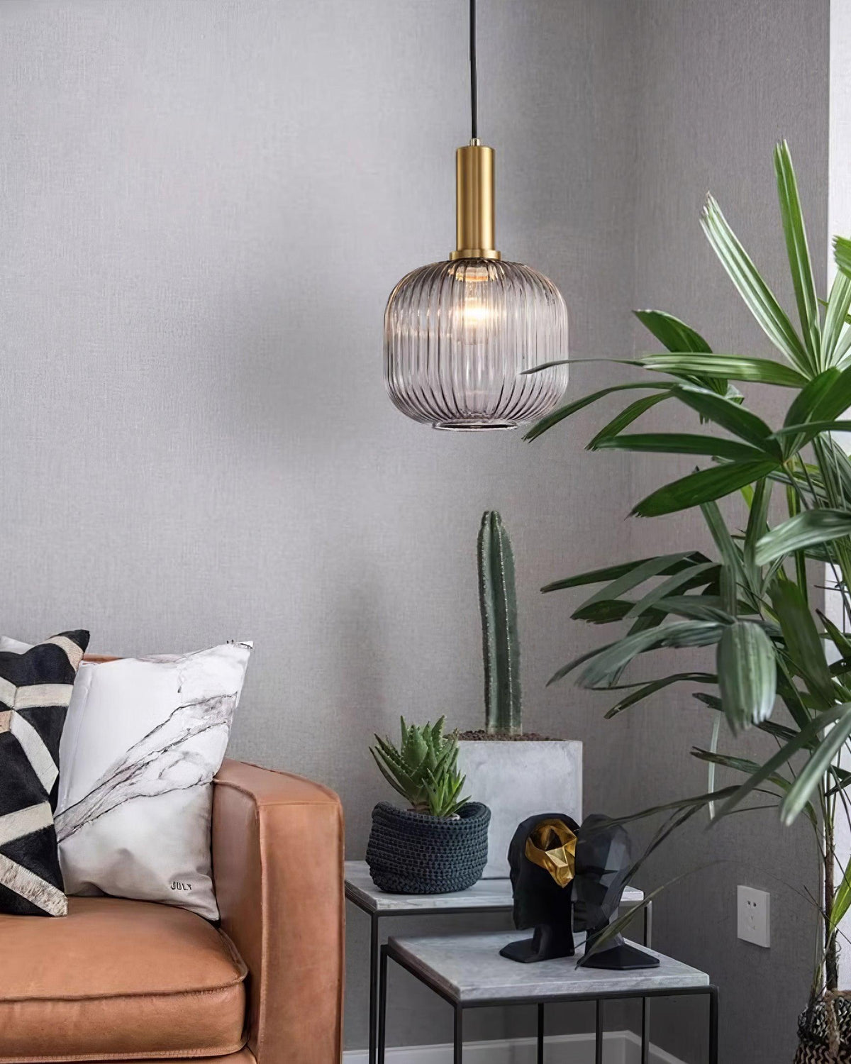 Nina Ribbed Glass Pendant Lamp — product view 31