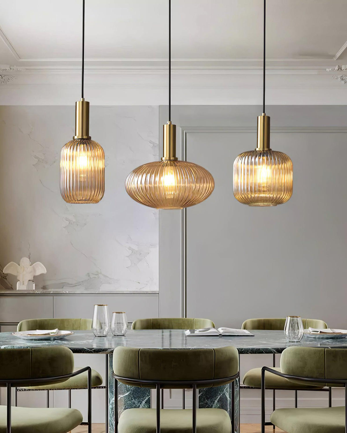 Nina Ribbed Glass Pendant Lamp — product view 34