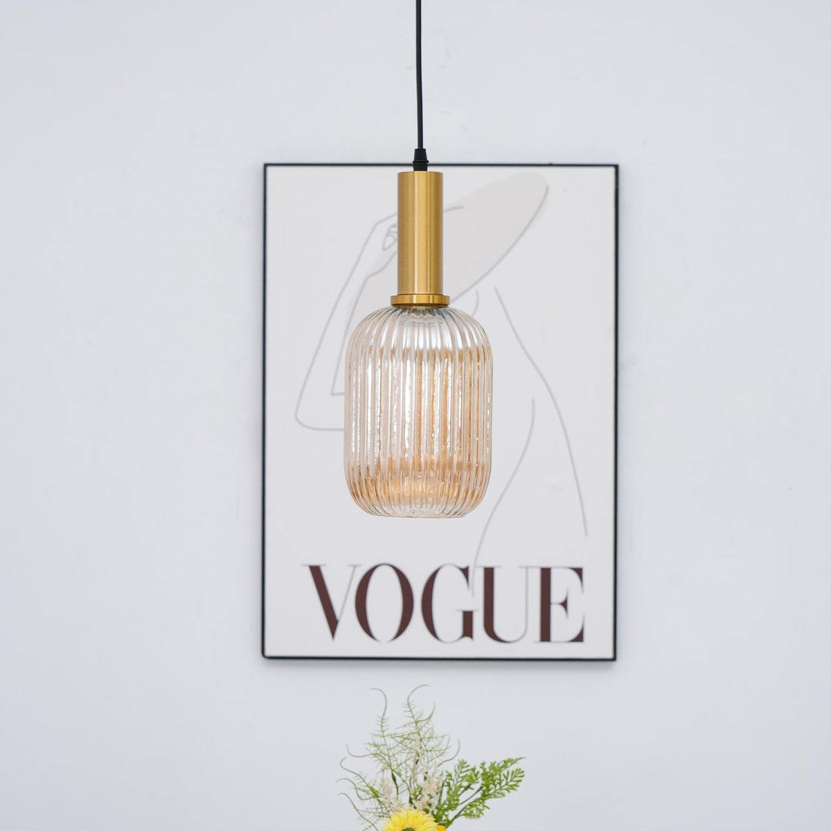 Nina Ribbed Glass Pendant Lamp — product view 46