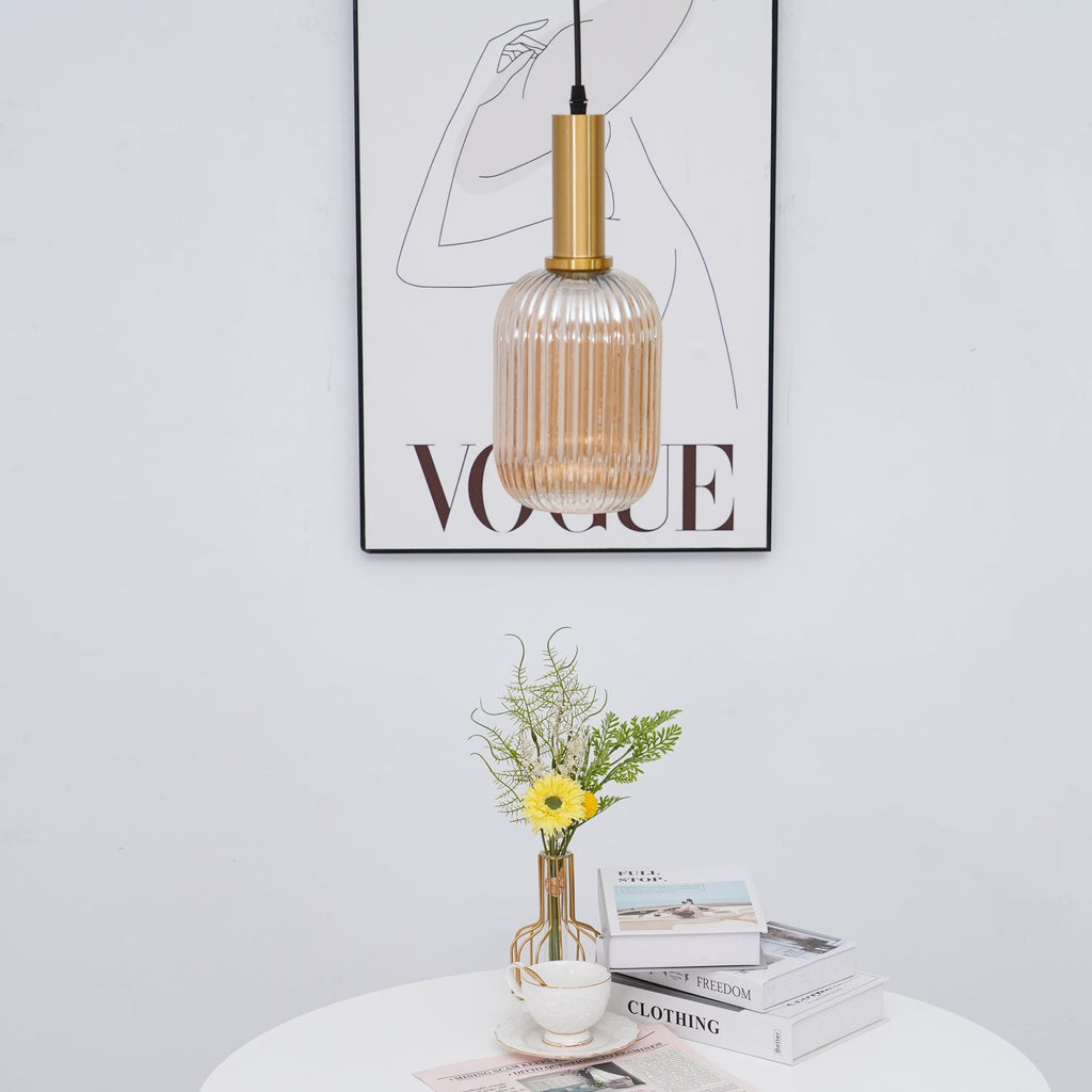 Nina Ribbed Glass Pendant Lamp — product view 49