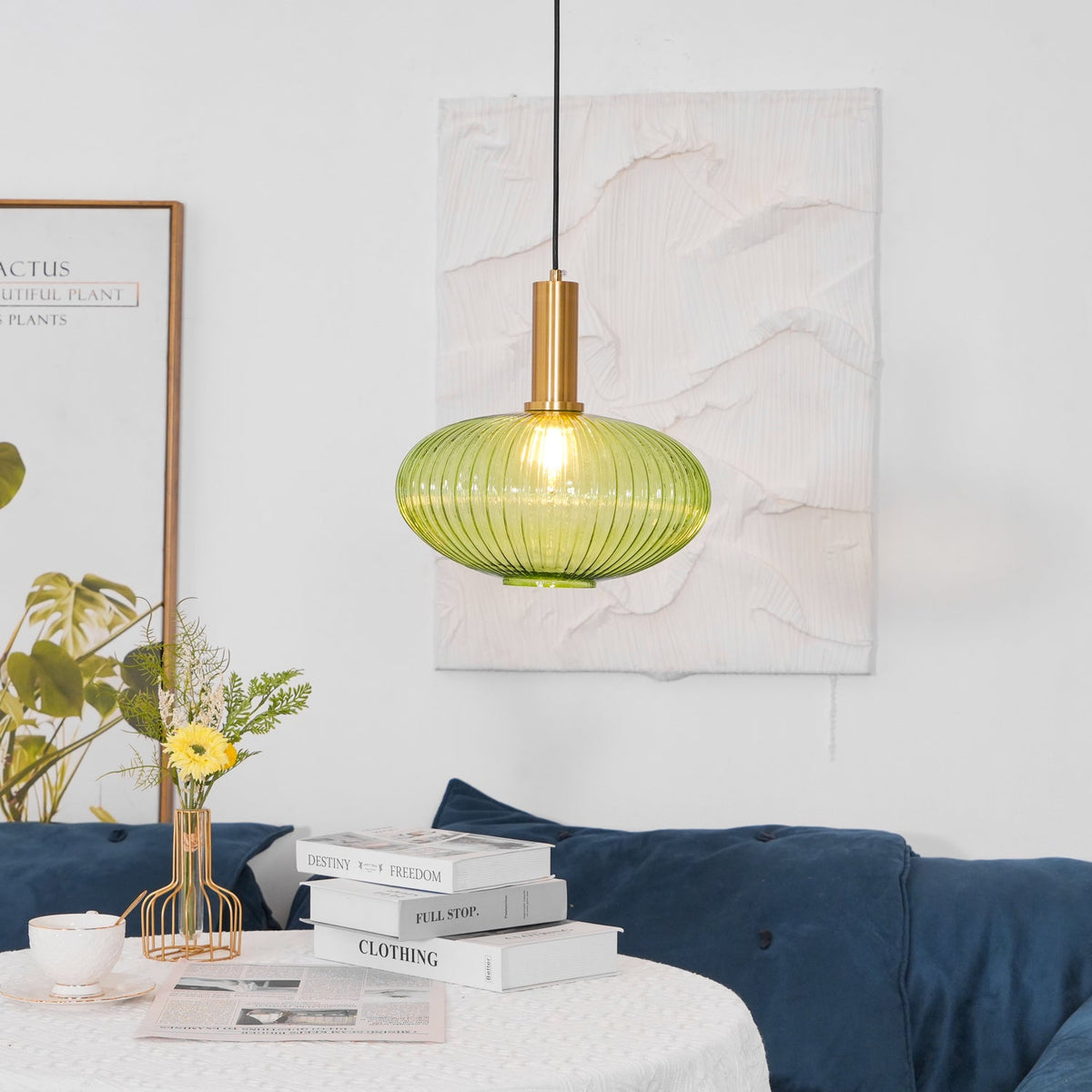 Nina Ribbed Glass Pendant Lamp — product view 53