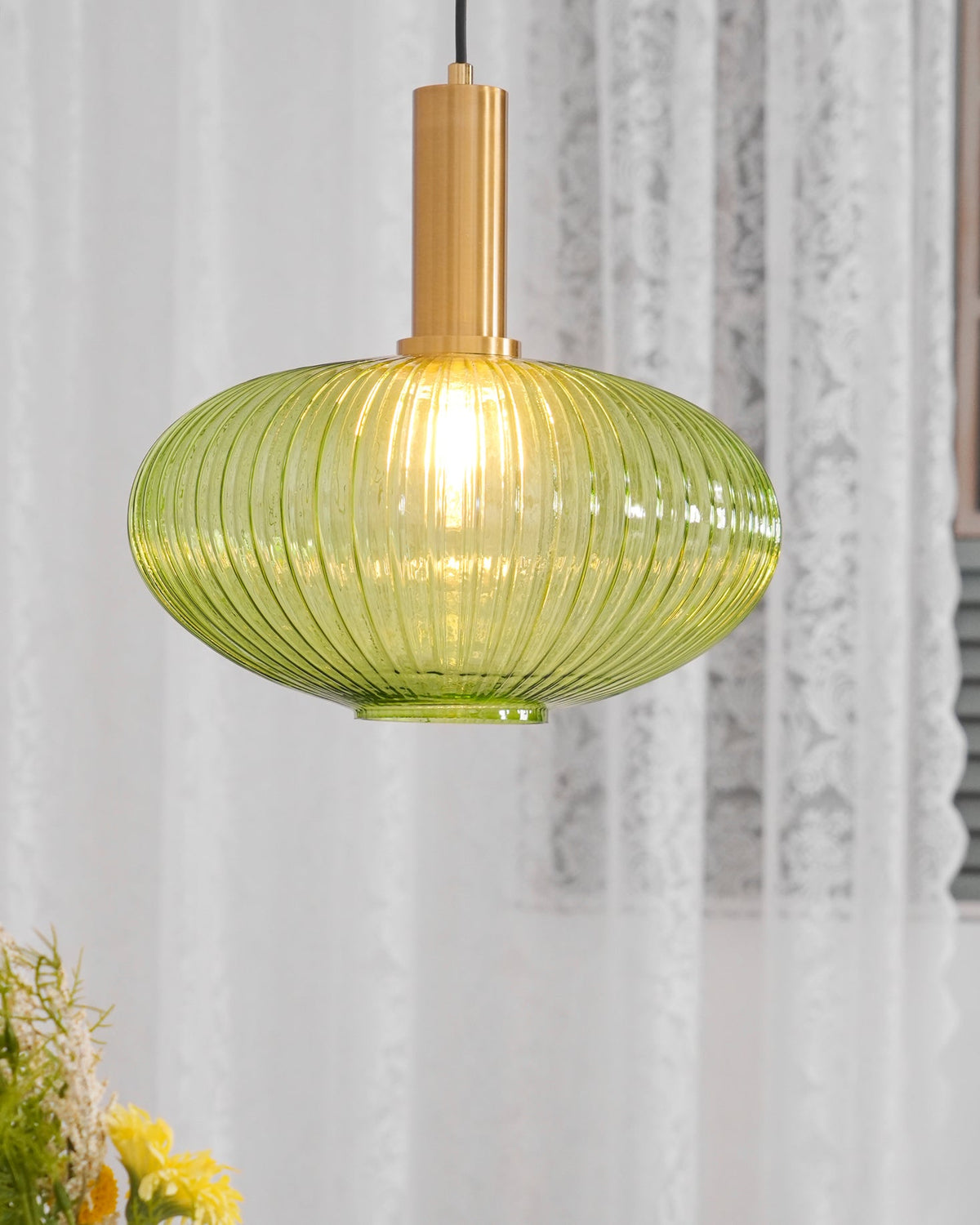 Nina Ribbed Glass Pendant Lamp — product view 55