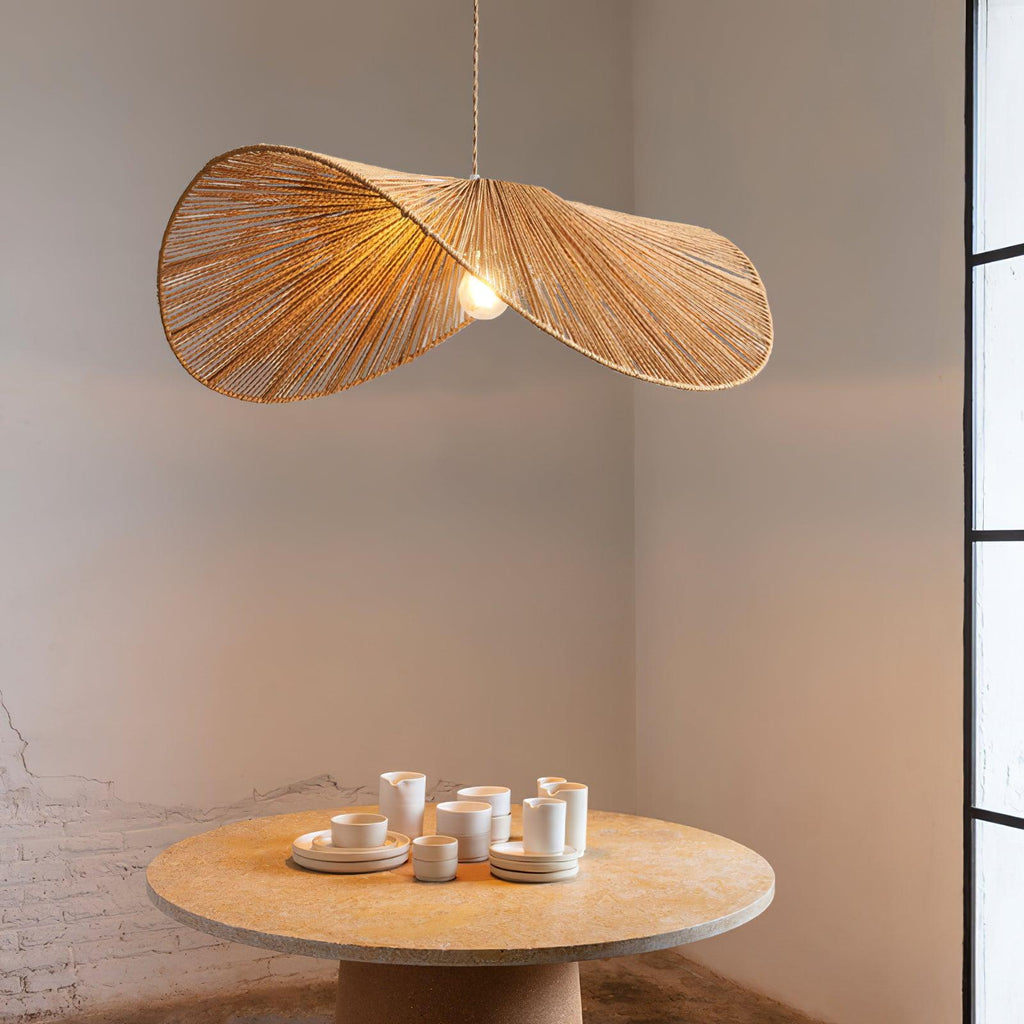 Straw Hat Metal Pendant Light — product view 2