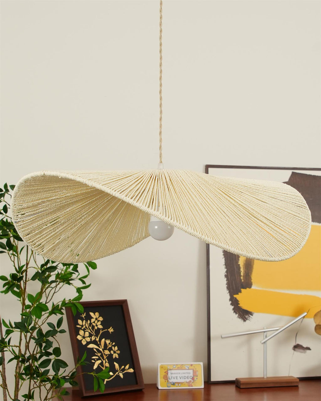 Straw Hat Metal Pendant Light — product view 31