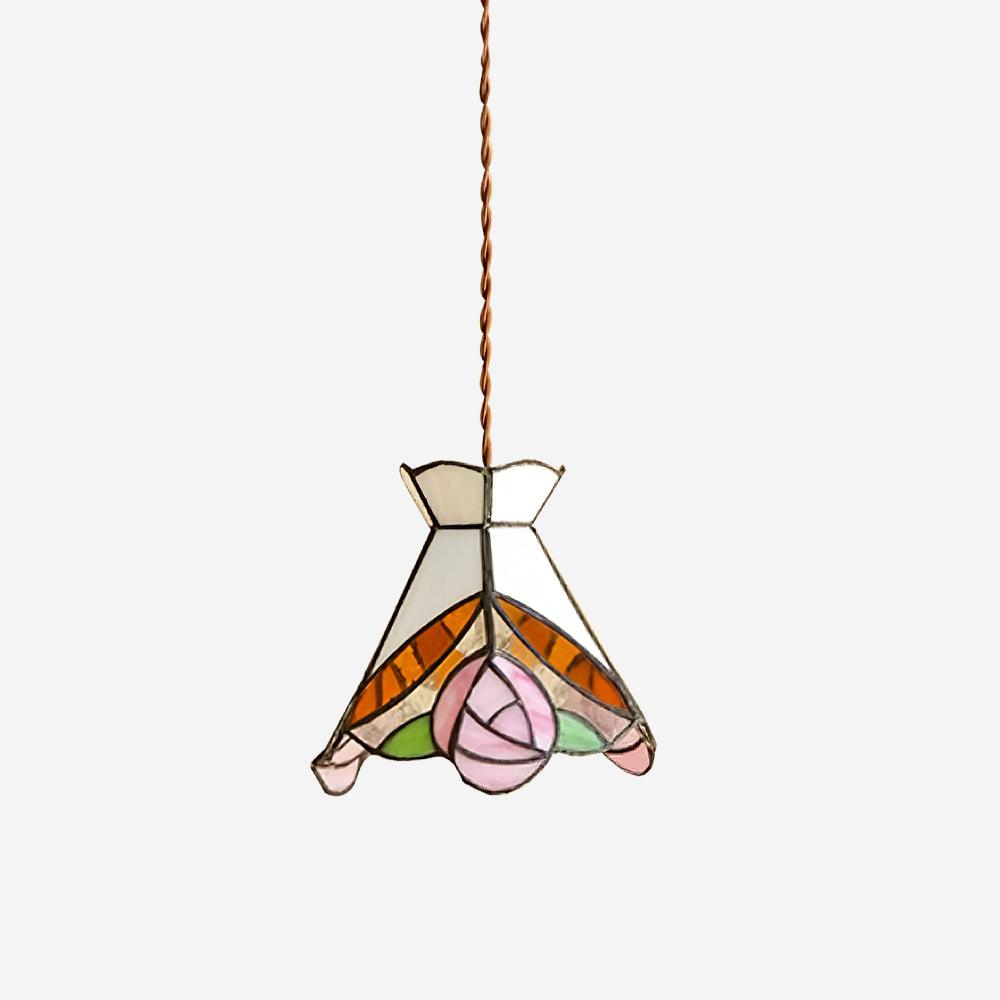 Tiffany Rose Glass Pendant Lamp — product view 1