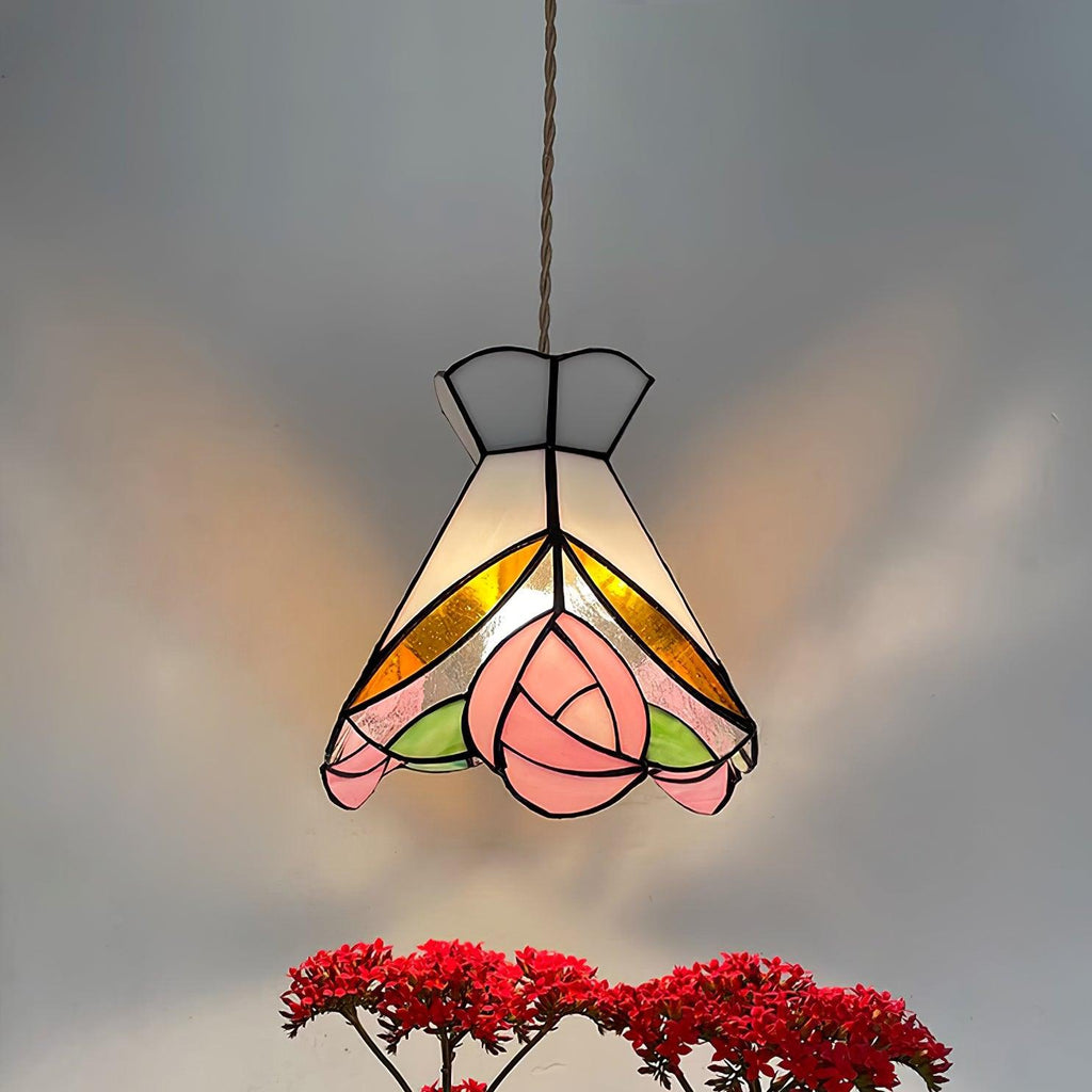 Tiffany Rose Glass Pendant Lamp — product view 2