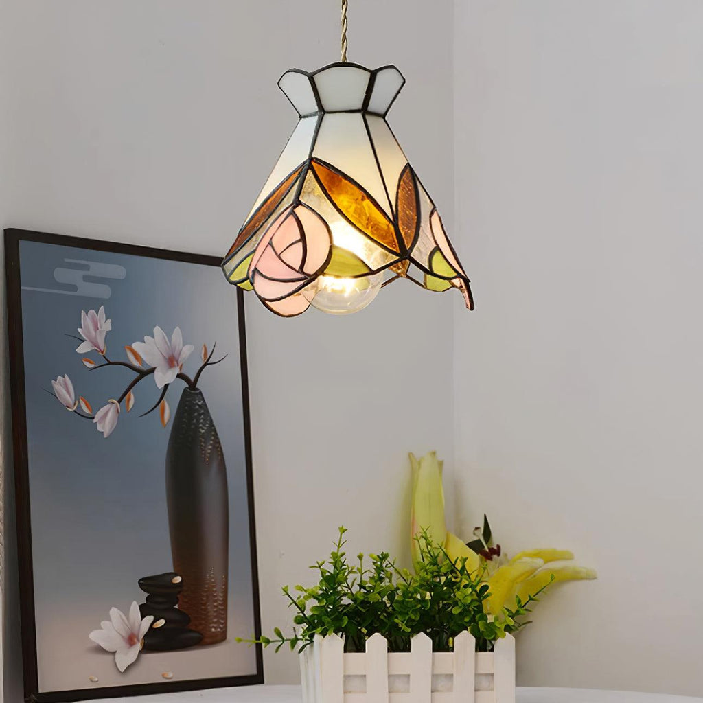 Tiffany Rose Glass Pendant Lamp — product view 7