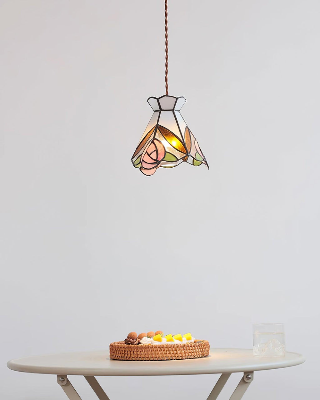 Tiffany Rose Glass Pendant Lamp — product view 8