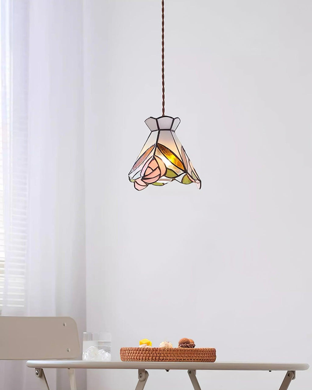 Tiffany Rose Glass Pendant Lamp — product view 10