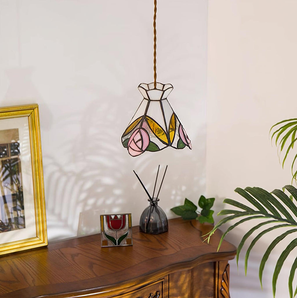 Tiffany Rose Glass Pendant Lamp — product view 15