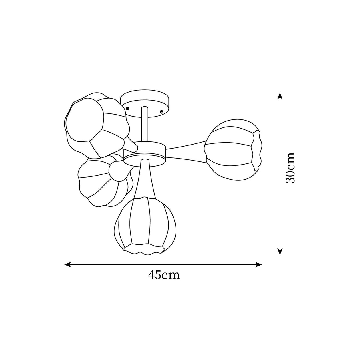 Bethel Pumpkin Glass Chandelier — product view 5